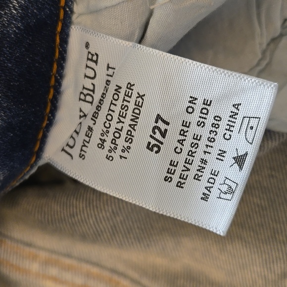 JUDY BLUE Wide Leg Acid Wash Jeans Sz 27 - Picture 4 of 7